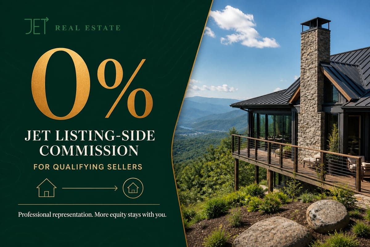 JET 0% listing-side commission promise for qualified sellers